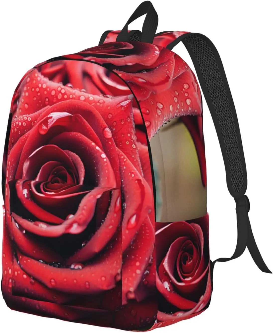 Canvas Backpack for Men Women Lightweight Laptop Backpack Beautiful Red Rose Laptop Bag Daypack for Travel