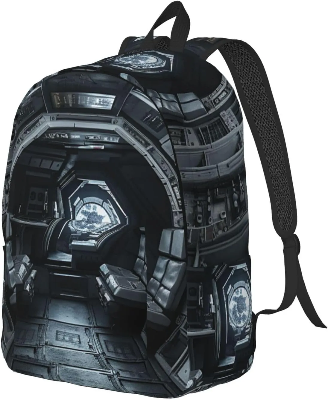 Canvas Backpack for Men Women Lightweight Laptop Backpack Space Capsule Interior Laptop Bag Daypack for Travel