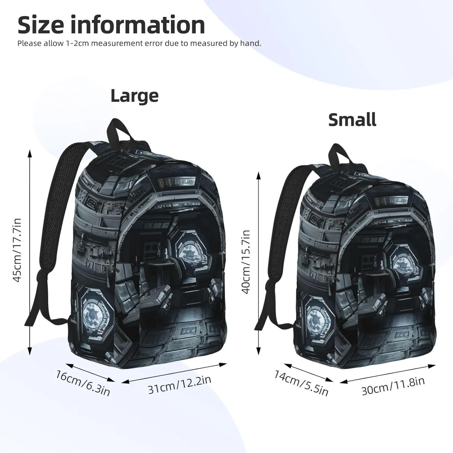 Canvas Backpack for Men Women Lightweight Laptop Backpack Space Capsule Interior Laptop Bag Daypack for Travel