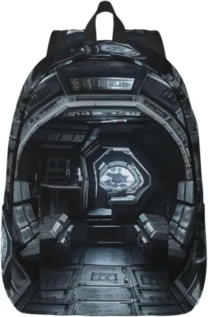 Canvas Backpack for Men Women Lightweight Laptop Backpack Space Capsule Interior Laptop Bag Daypack for Travel