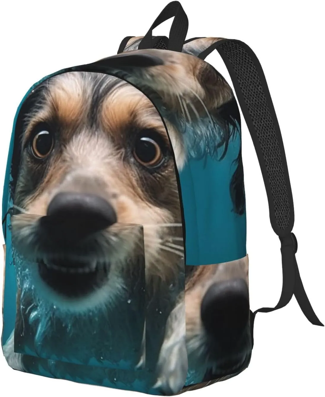 Canvas Backpack for Men Women Lightweight Laptop Backpack Underwater Dog Laptop Bag Daypack for Travel