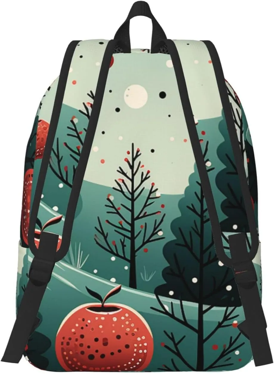 Canvas Backpack Lightweight Laptop Backpack for Men Women Hawthorn and Tree Backpack Casual Daypack for Travel