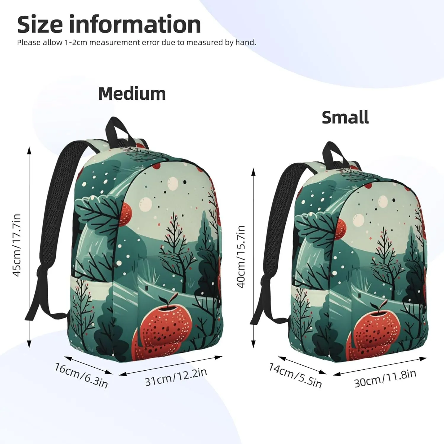 Canvas Backpack Lightweight Laptop Backpack for Men Women Hawthorn and Tree Backpack Casual Daypack for Travel