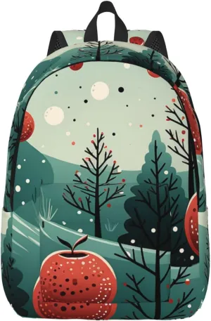 Canvas Backpack Lightweight Laptop Backpack for Men Women Hawthorn and Tree Backpack Casual Daypack for Travel