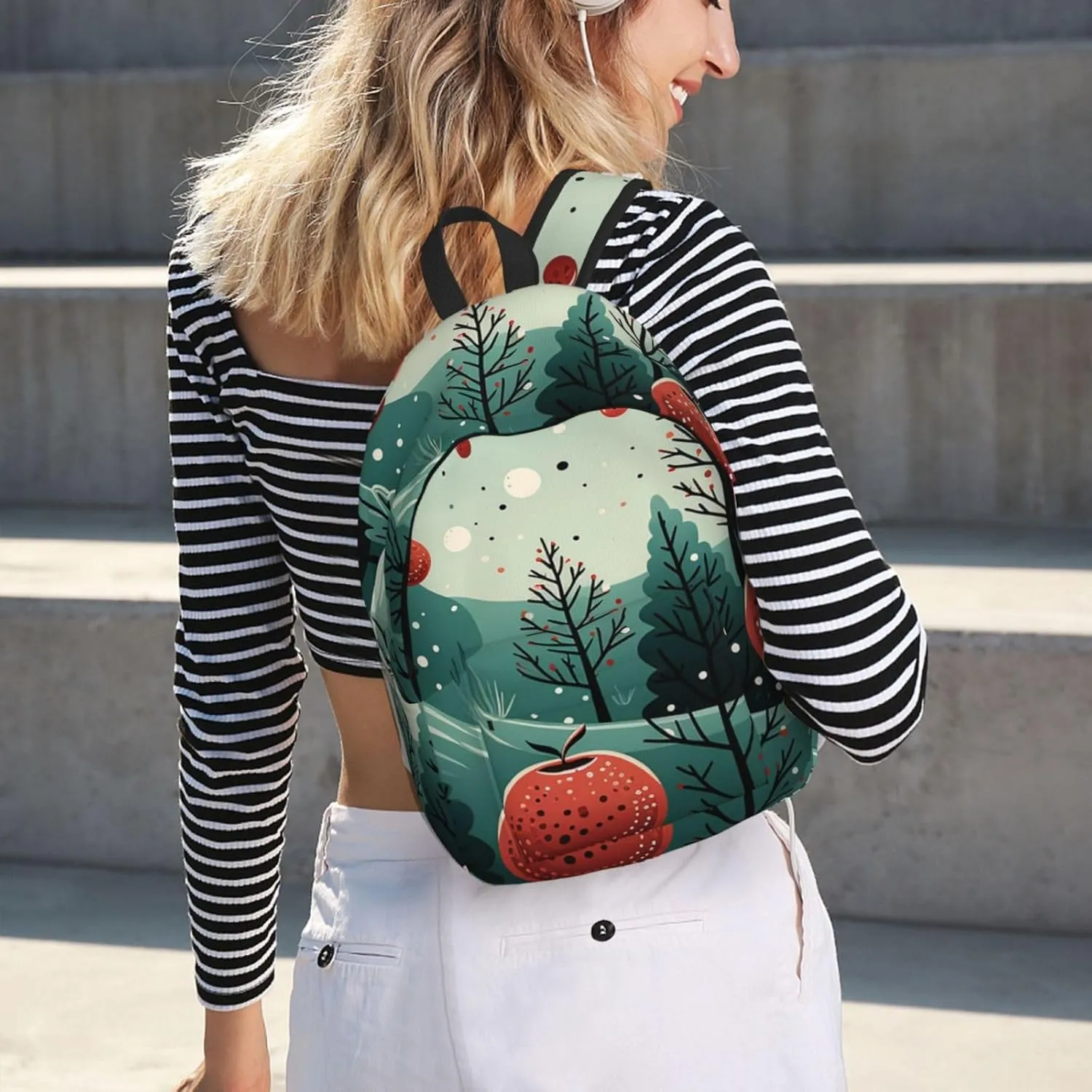 Canvas Backpack Lightweight Laptop Backpack for Men Women Hawthorn and Tree Backpack Casual Daypack for Travel