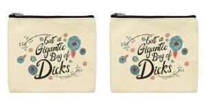 Canvas Toiletry Bag Set Eat a Bag Of D-cks Expletive Gifts Edgy Makeup Bag Set 2 Pack Makeup Bags