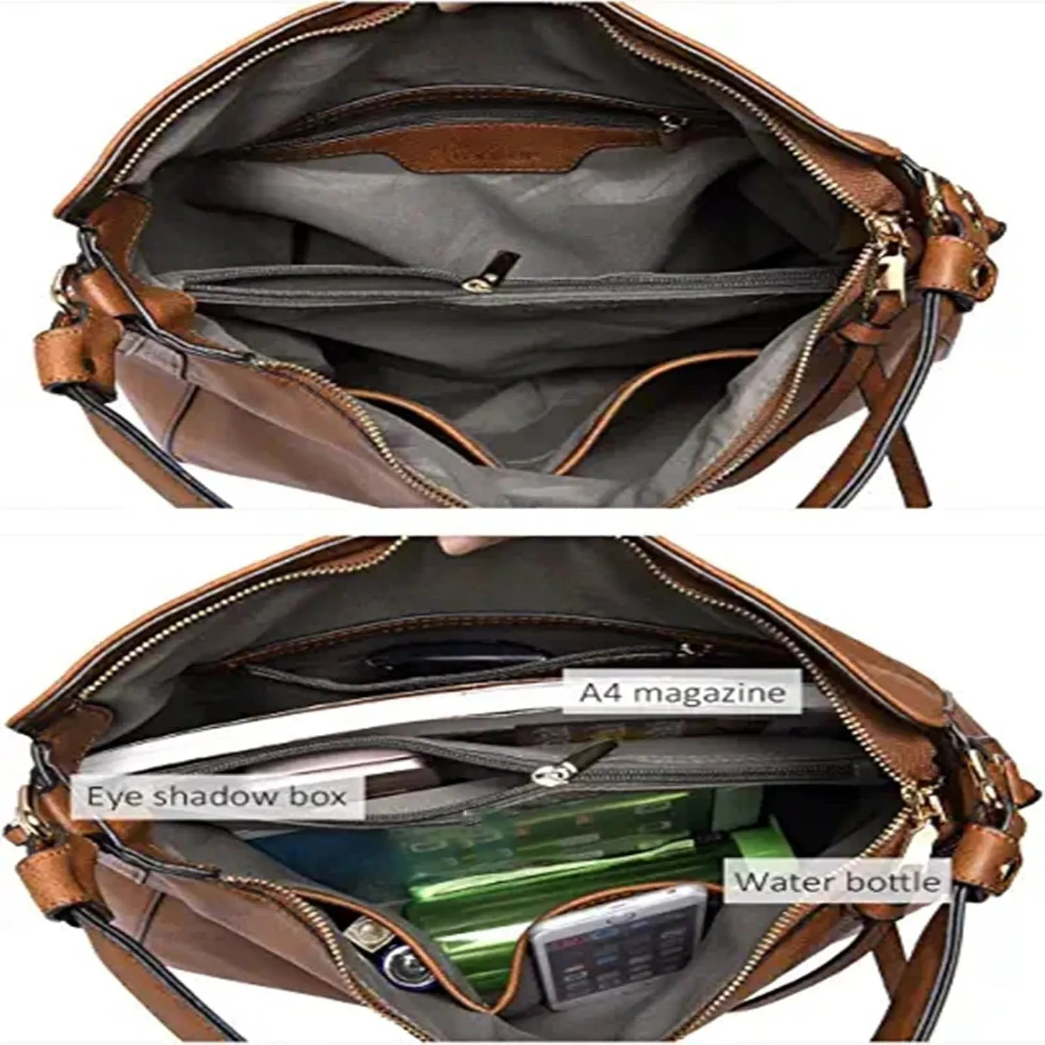 Canvas Tote Bag Hobo Handbags Large Designer Ladies Bag Bucket Purse Faux Leather For Shopping Travel