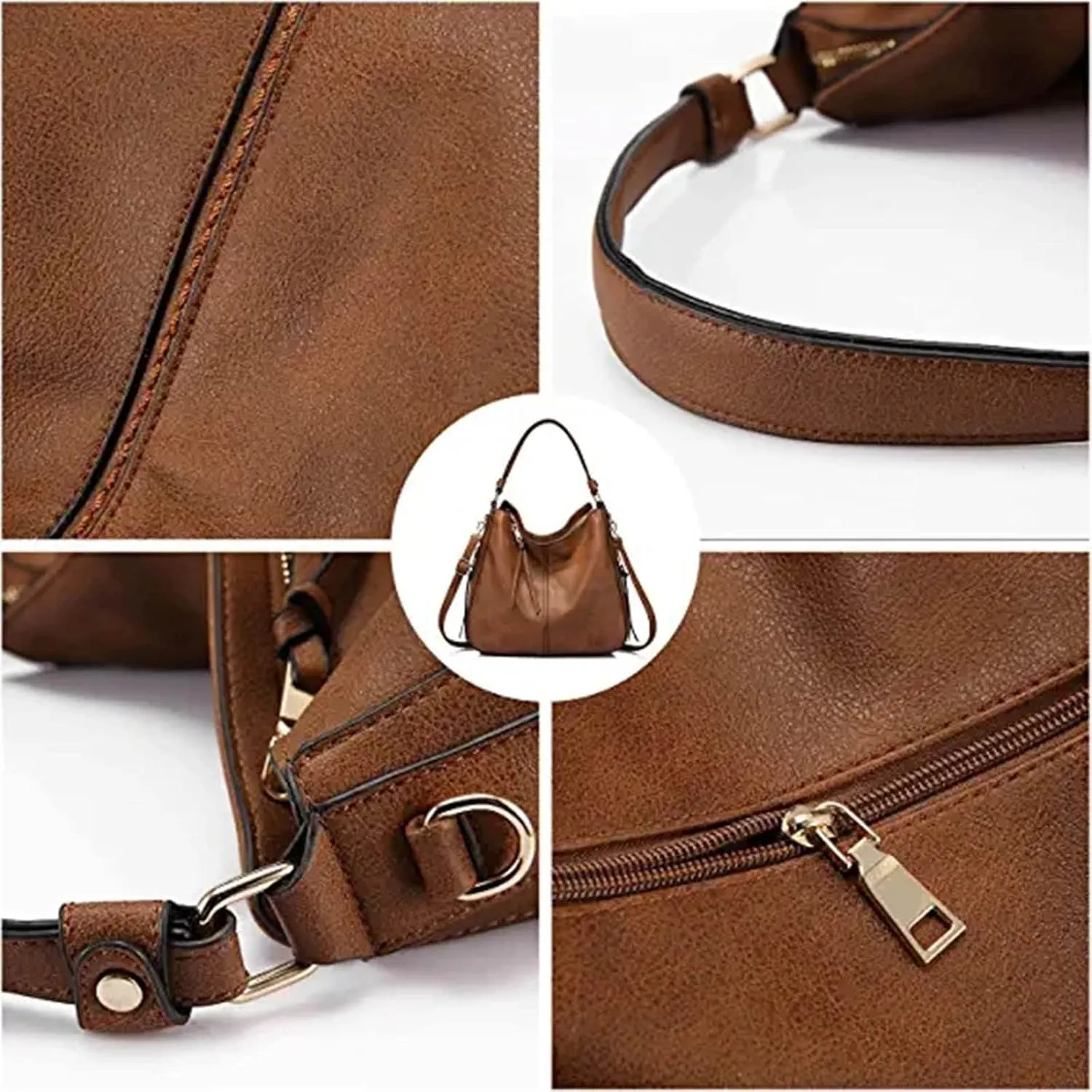 Canvas Tote Bag Hobo Handbags Large Designer Ladies Bag Bucket Purse Faux Leather For Shopping Travel