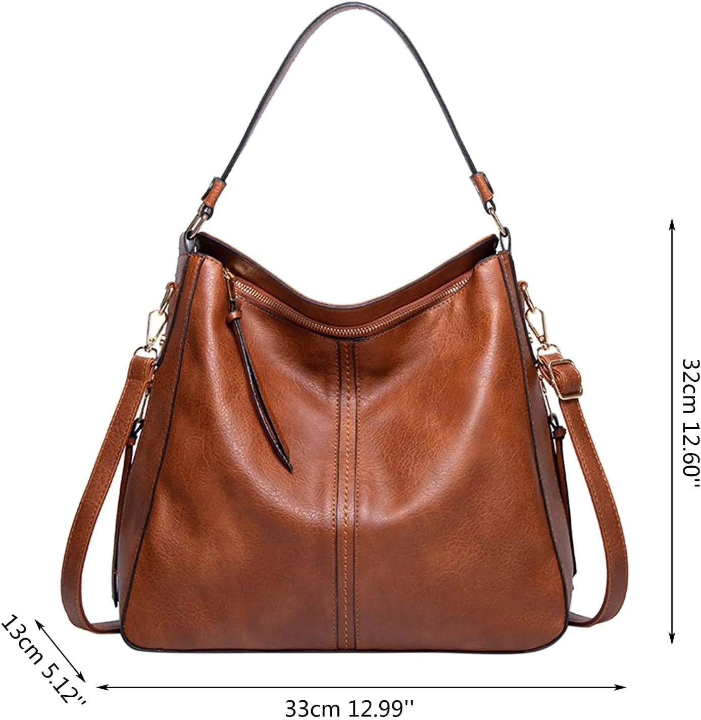 Canvas Tote Bag Hobo Handbags Large Designer Ladies Bag Bucket Purse Faux Leather For Shopping Travel