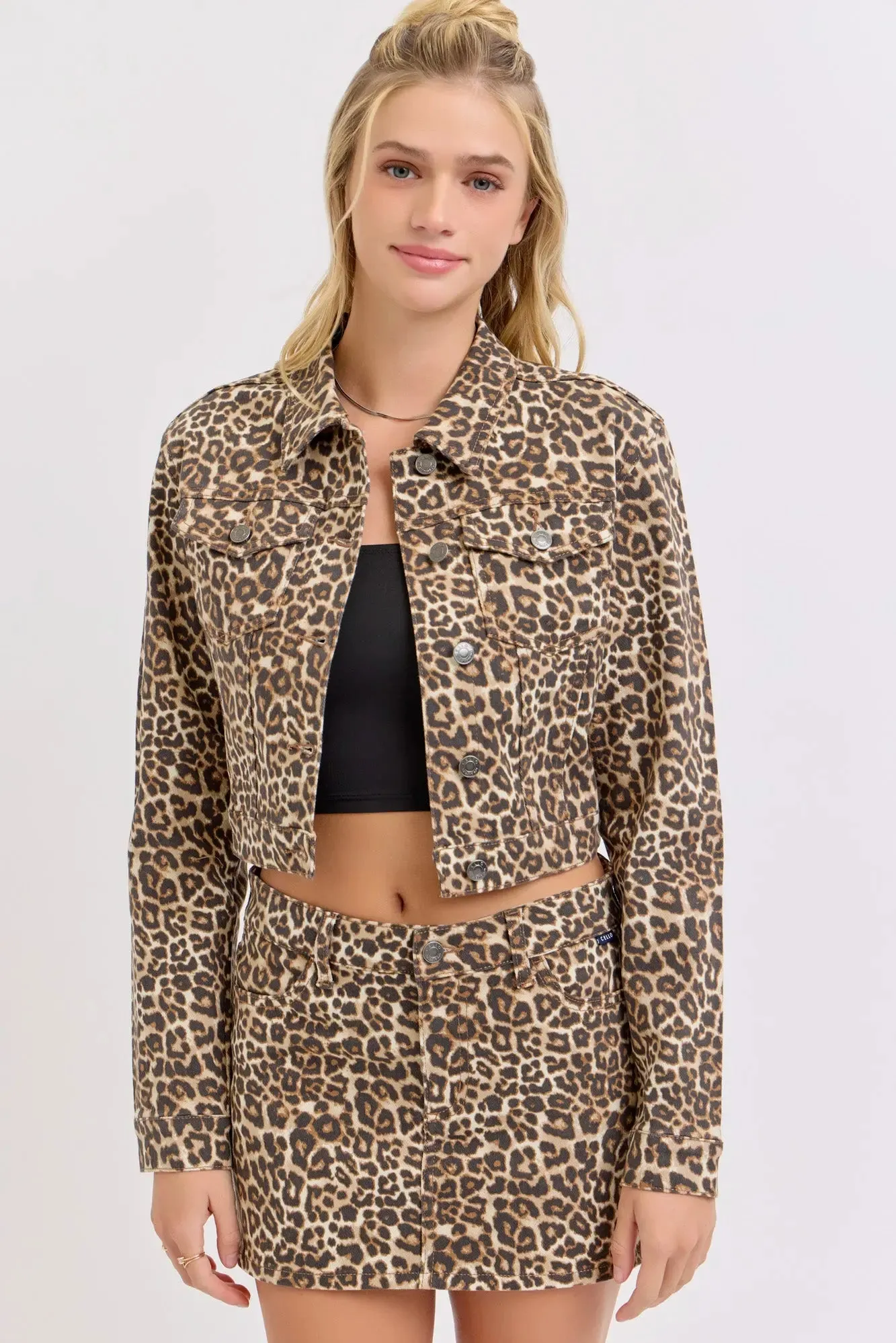 Cello Jeans Elizabeth Leopard Cropped Jacket – Bold, Trendy & Chic