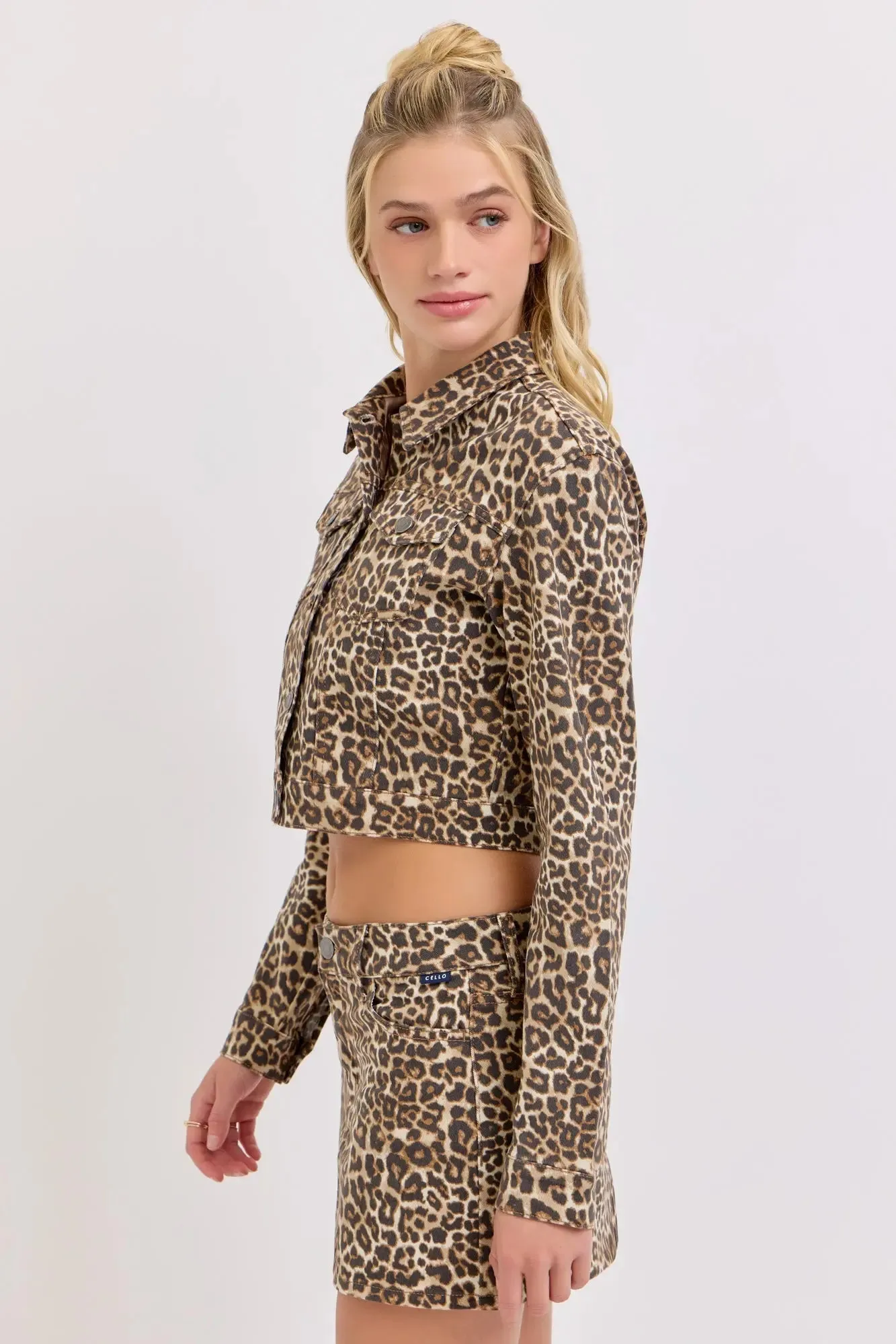 Cello Jeans Elizabeth Leopard Cropped Jacket – Bold, Trendy & Chic