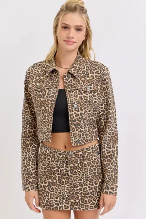 Cello Jeans Elizabeth Leopard Cropped Jacket – Bold, Trendy & Chic