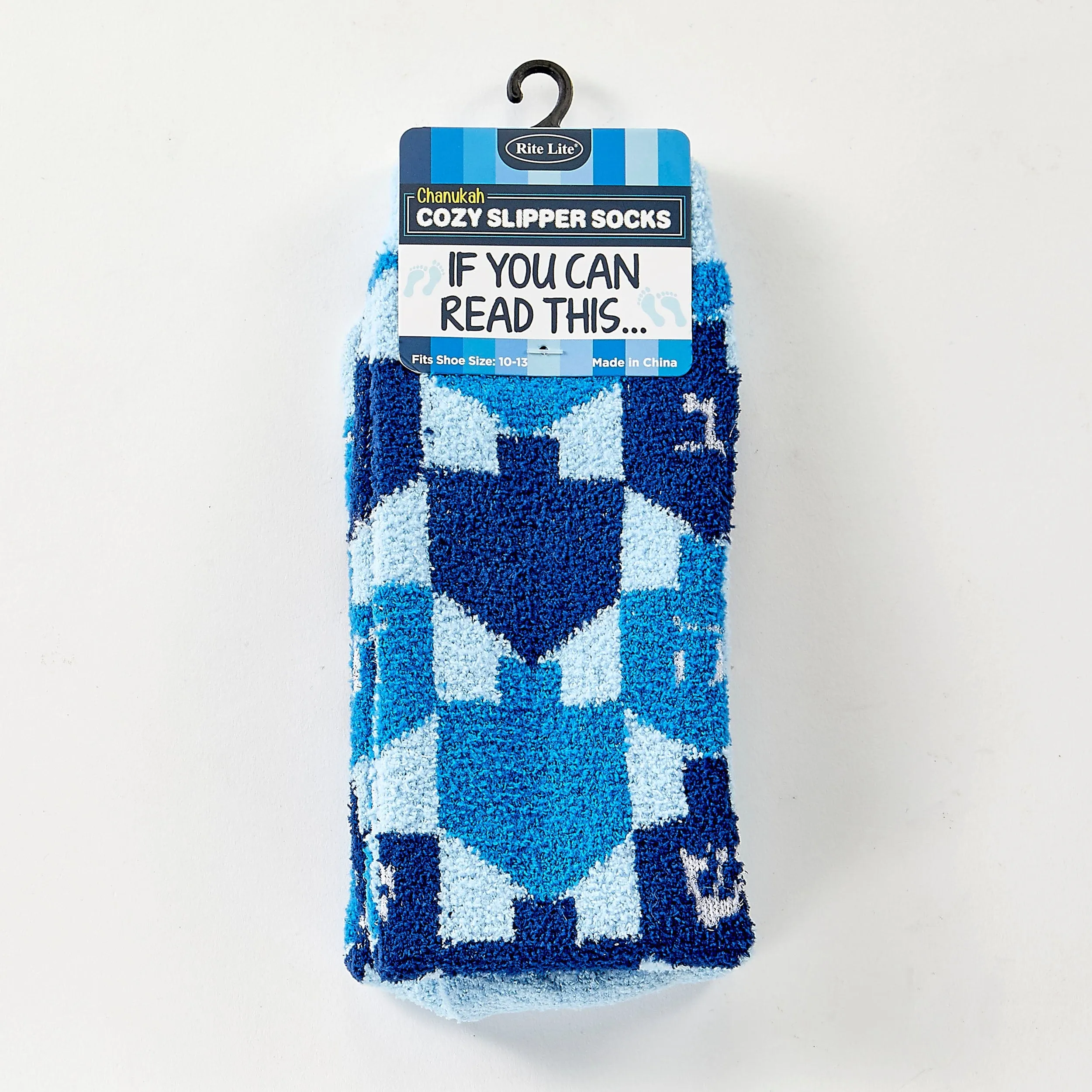 Chanukah Cozy Slipper Socks,lets Play Dreidel,poly,adult, Card