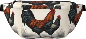 Chicken And Rooster Stylish Crossbody Waist Pack - Versatile And Compact Travel Pouch For Hands-Free Storage