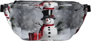 Christmas Snowman Stylish Crossbody Waist Pack - Versatile And Compact Travel Pouch For Hands-Free Storage