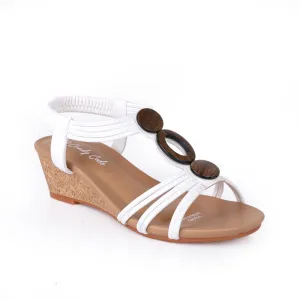 Circle Wedge Shoe White