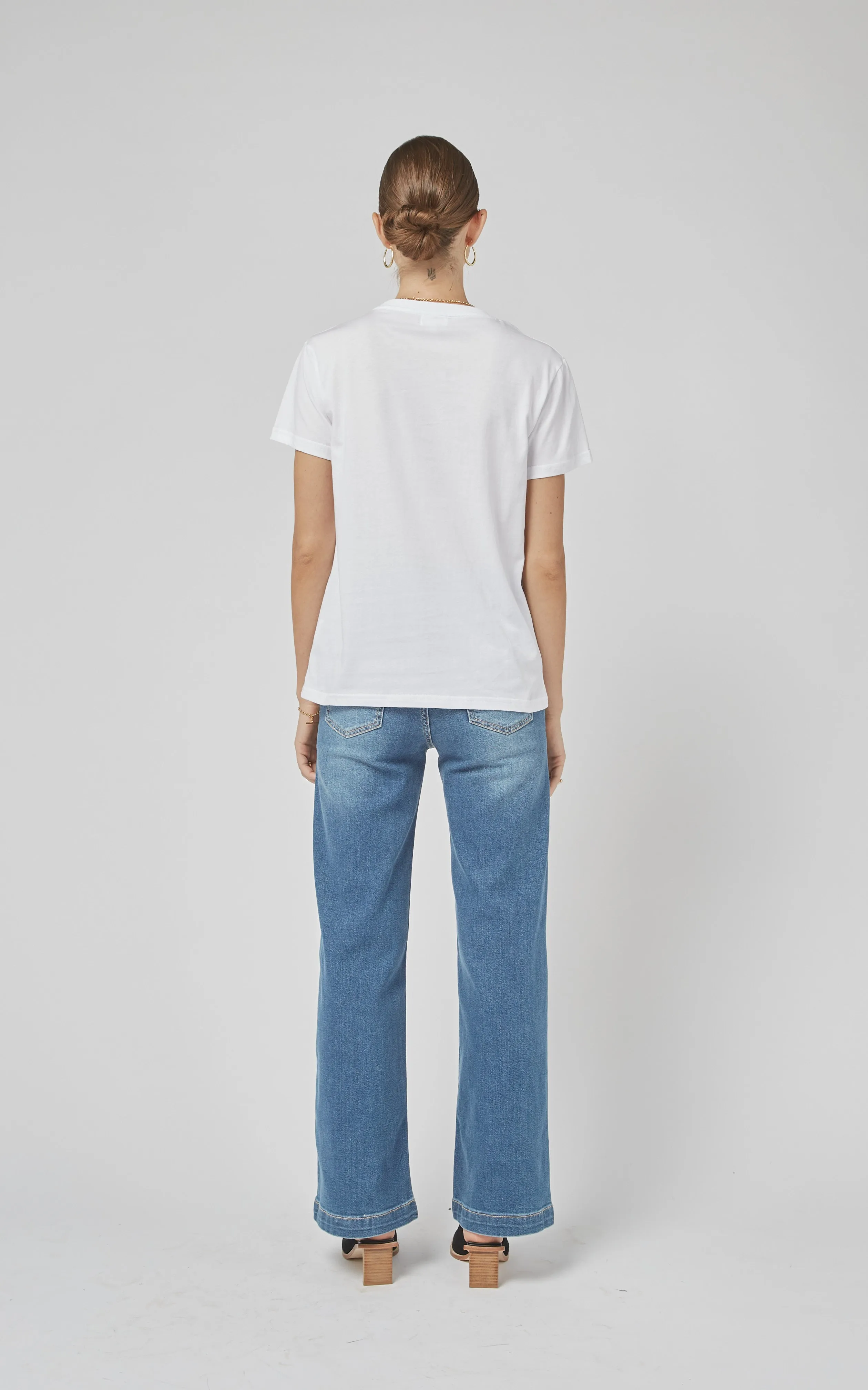 Clare White FL Printed Tee