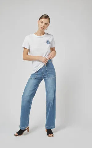 Clare White FL Printed Tee