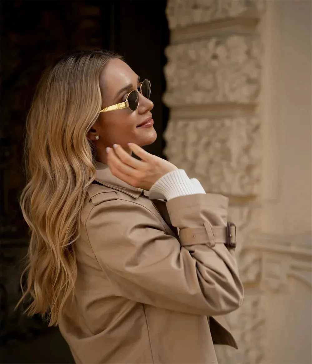 Classic Chic  Cropped  Double Breasted Trench Jacket