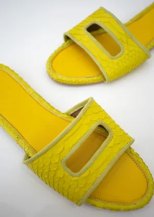 Cleo Yellow Slide Sandals
