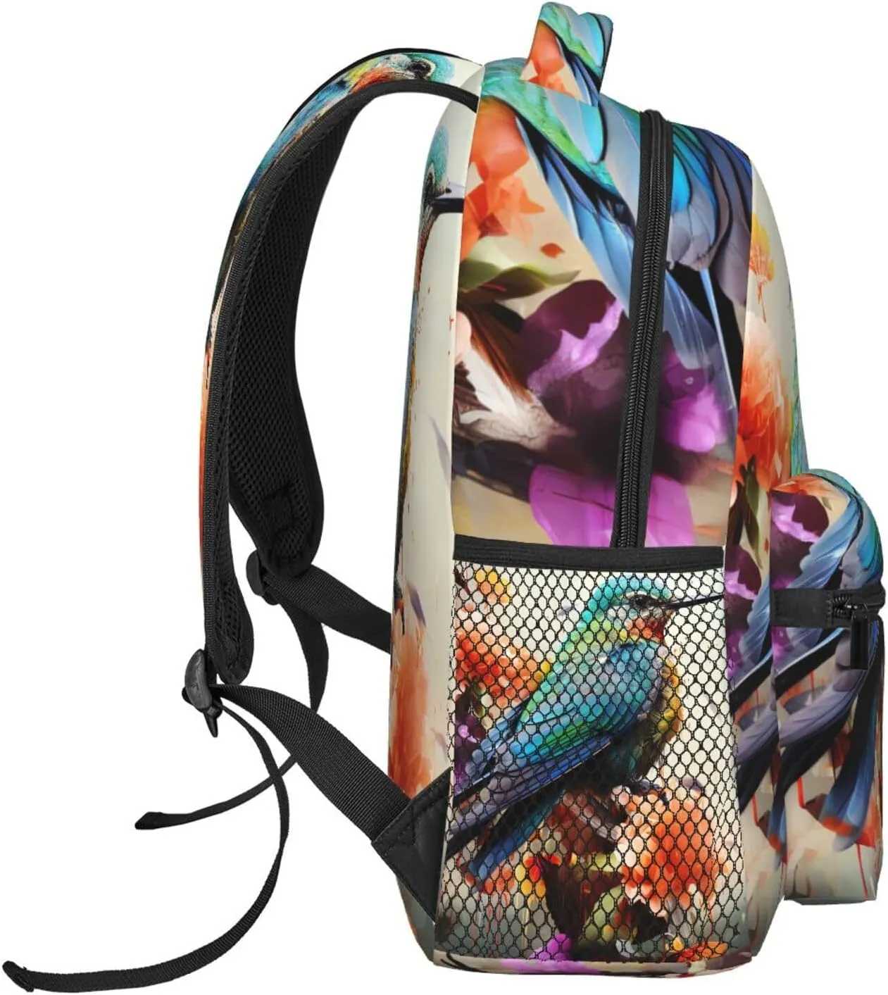 Colorful bird Flower Backpack for Men Women Casual Daypack Laptop Backpack Computer Bag Travel Laptop Bag