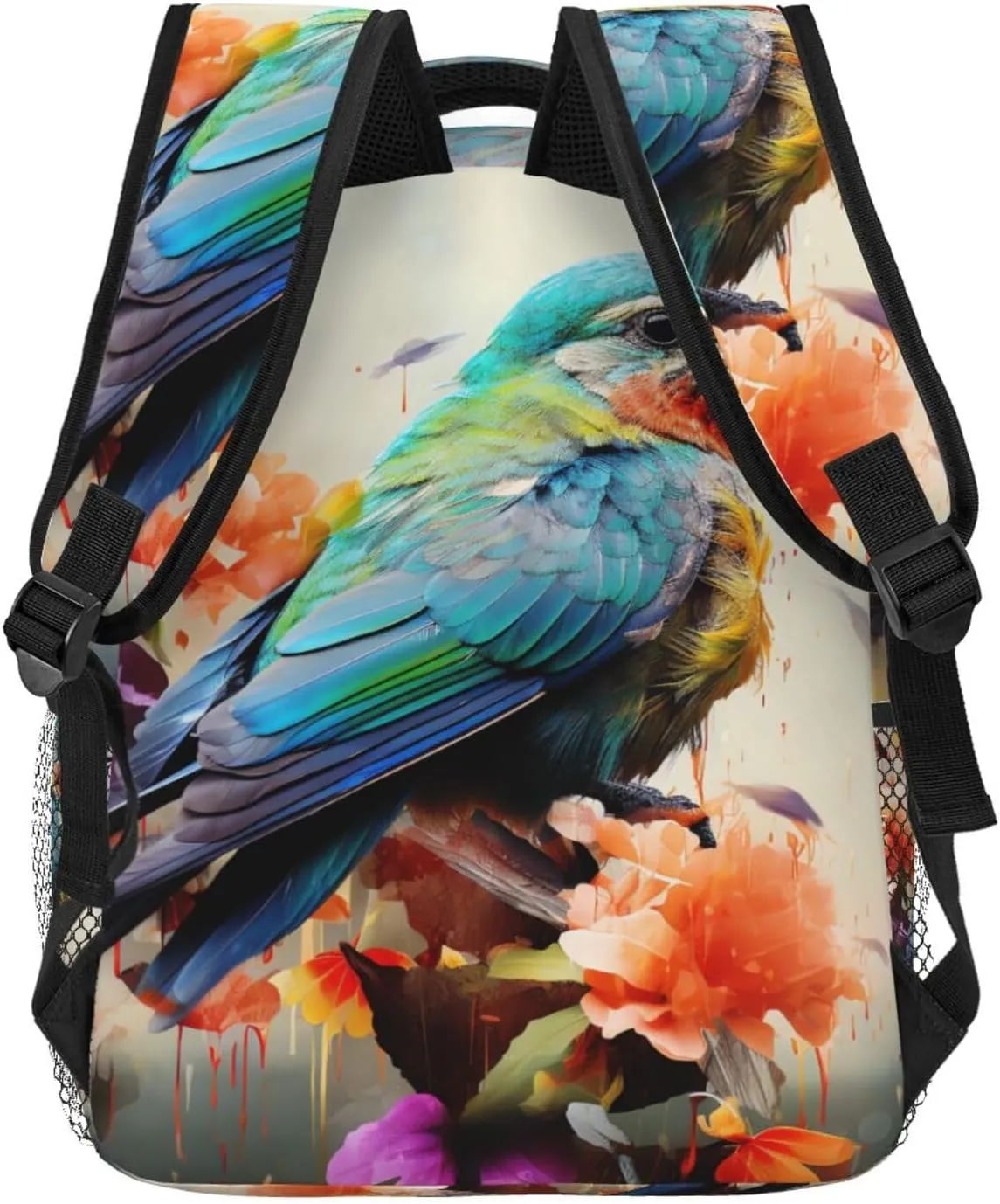 Colorful bird Flower Backpack for Men Women Casual Daypack Laptop Backpack Computer Bag Travel Laptop Bag