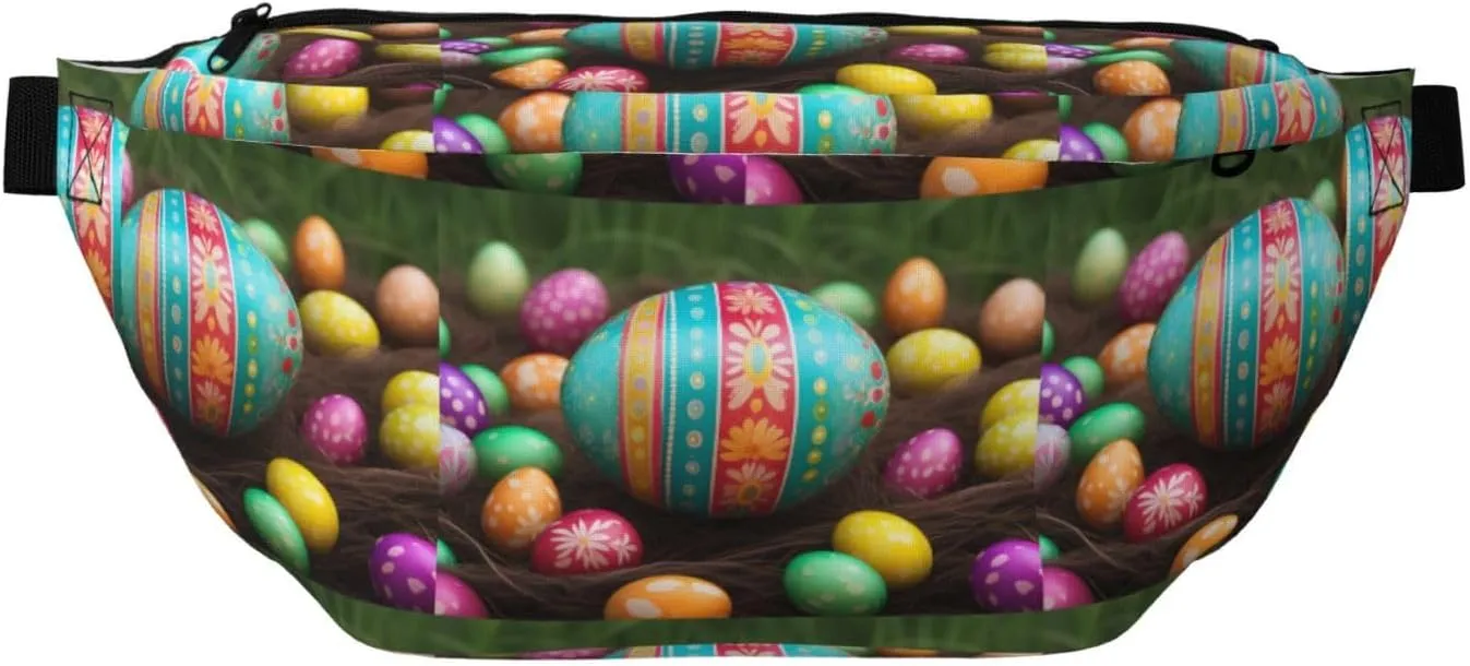 Colorful Easter Egg Stylish Crossbody Waist Pack - Versatile And Compact Travel Pouch For Hands-Free Storage