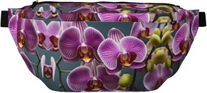 Colorful Orchids Stylish Crossbody Waist Pack - Versatile And Compact Travel Pouch For Hands-Free Storage