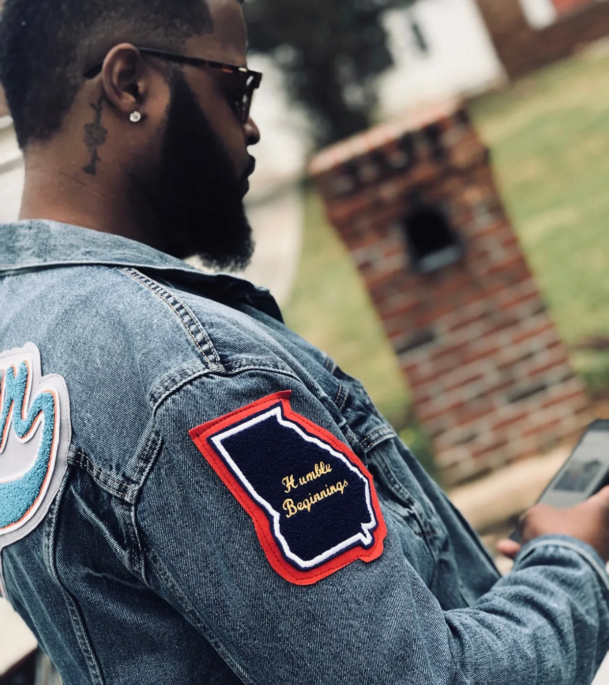 Columbia Blue & Grey “Decatur” Custom Denim jacket