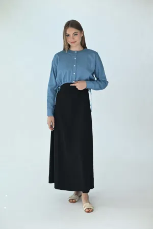 Concept Denim Button Down Crop Top