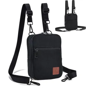 Convertible Crossbody Bag for Men/Women,Adjustable Waist/Shoulder/Backpack with 2/3 Strap,Everyday Essentials Carrier
