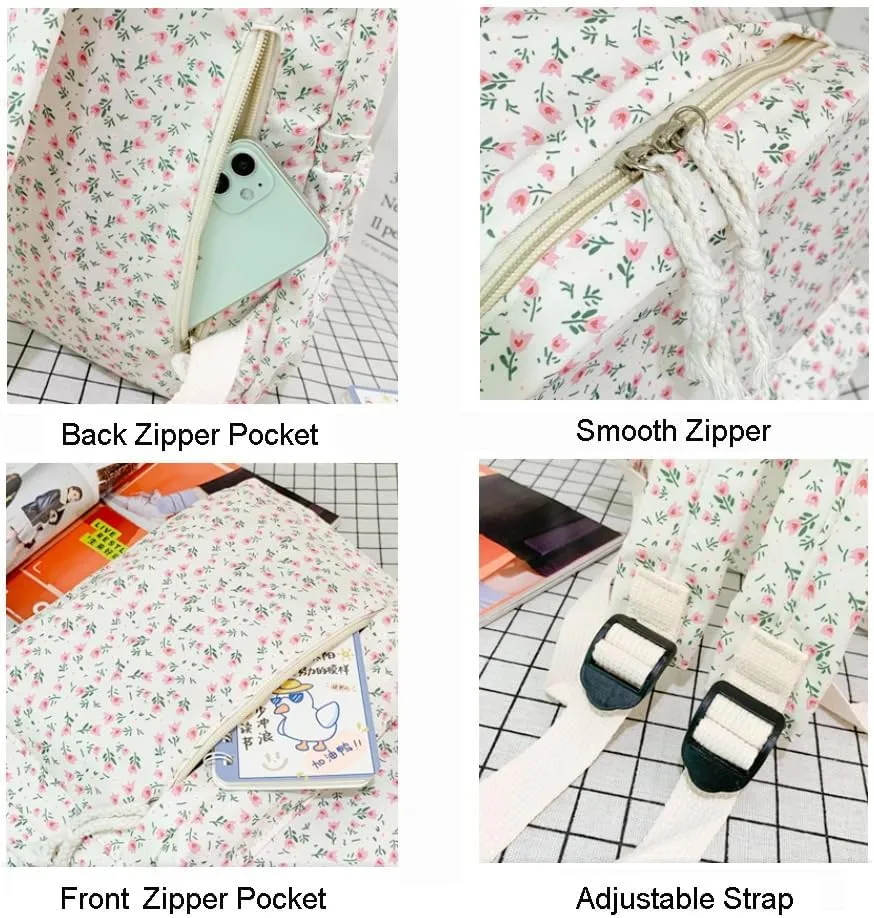 Cotton Canvas Backpacks for Women Backpack Purse Fashion Casual Travel Daypack