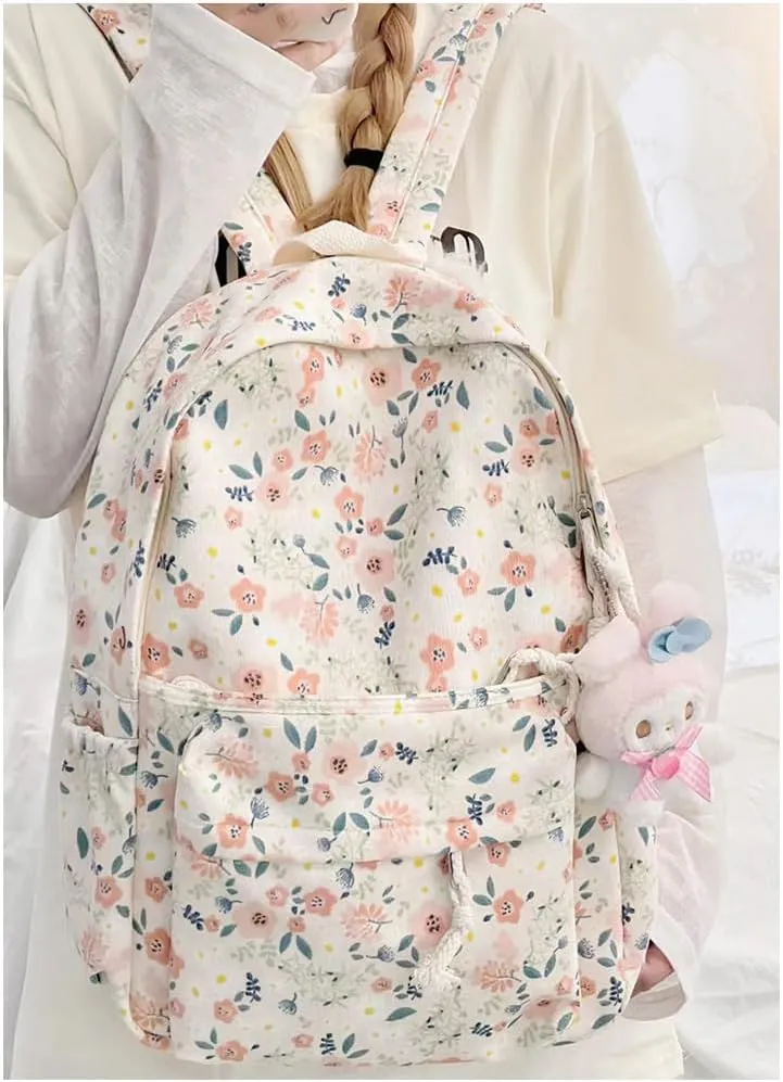 Cotton Canvas Backpacks for Women Backpack Purse Fashion Casual Travel Daypack