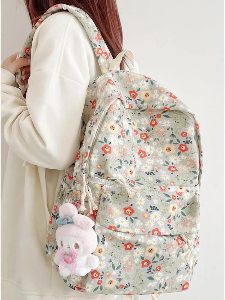 Cotton Canvas Backpacks for Women Backpack Purse Fashion Casual Travel Daypack