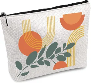 CREATCABIN Boho Makeup Bag Canvas Cosmetic Bag Multi Purpose Pen Pencil Case Zipper Toiletry Travel Bag Case Purse Pouches Portable Survival Kit for Women Friends Teacher Graduation Gifts 10x7Inch