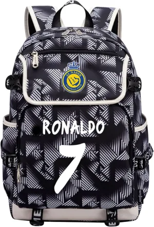 Cristiano Ronaldo Backpack-Multifunction Travel Laptop Rucksack-Lightweight CR7 Bookbag with USB Charging Port