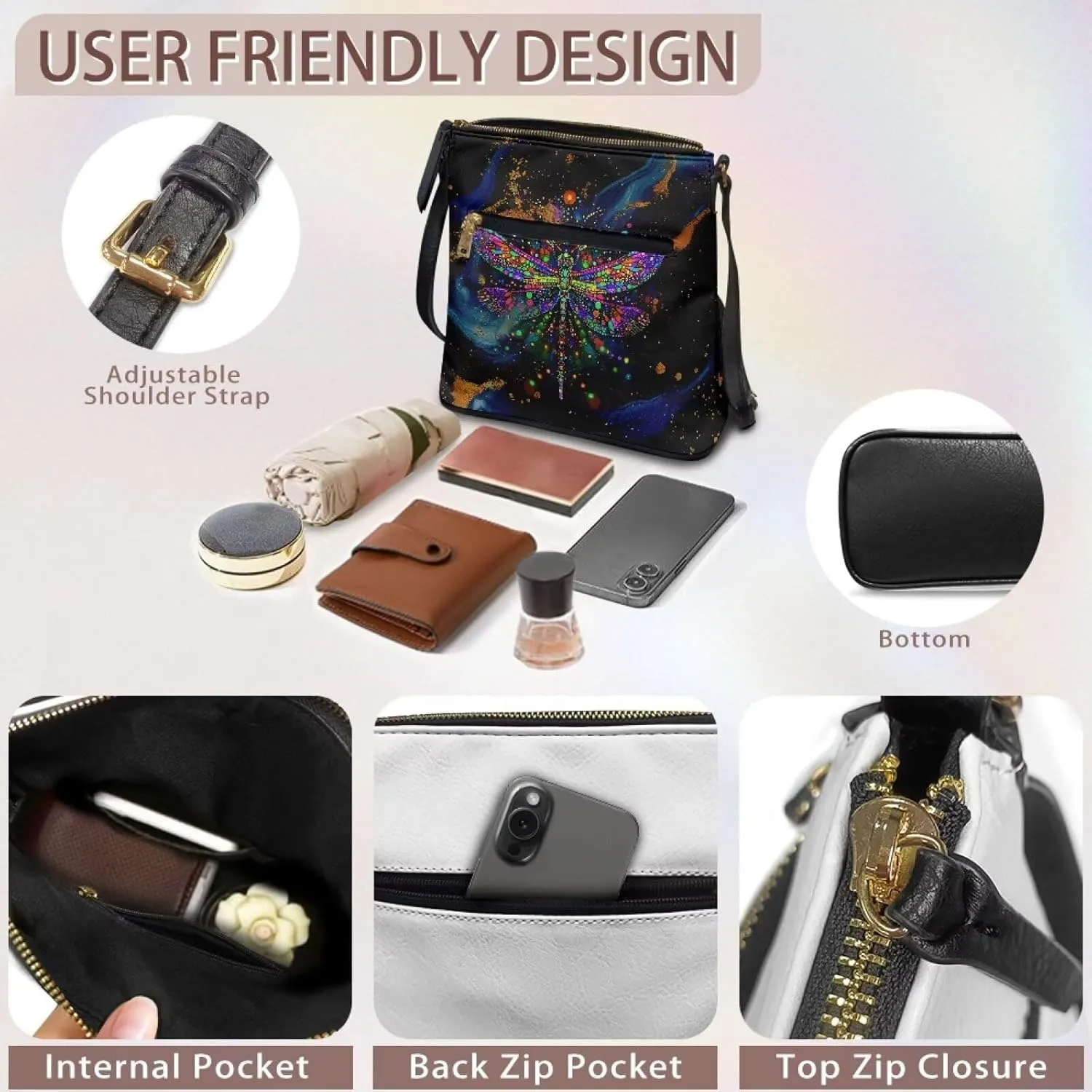 Crossbody Bags for Women Trendy Travel Stylish Handbag Tote with Strap Leather Shoulder Purse