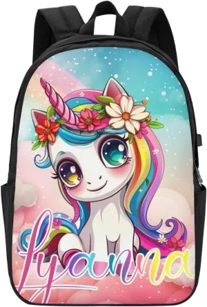 Custom Backpack for Girls Personalized Girls Backpack with Name Back to School Supplies BackPack for Women School Bookbag Backpack for School Laptop Backpack for Students Travel Backpack for Girls