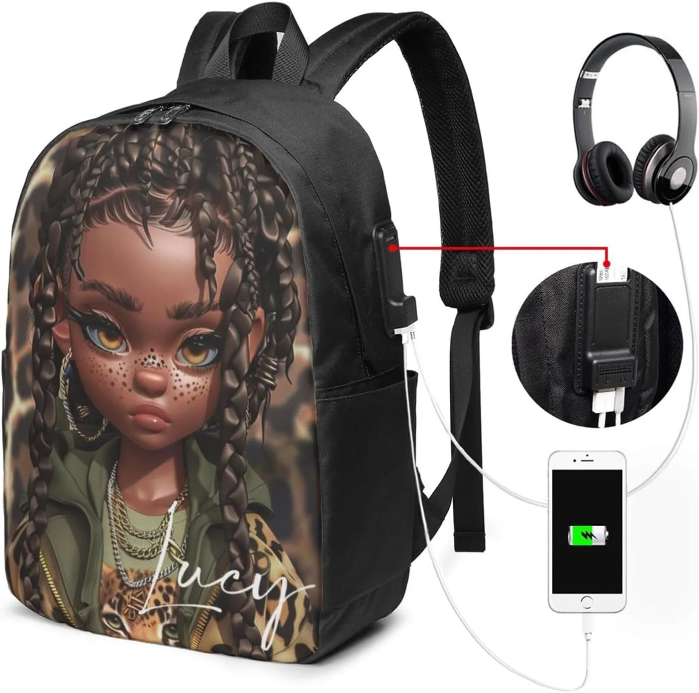Custom Backpack for Women Personalized Girls Backpack with Name Back to School Supplies BackPack for Women School Bookbag Backpack for School Laptop Backpack for Students Travel Backpack 17 Inch