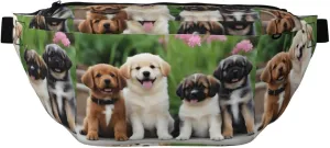 Cute Dogs Stylish Crossbody Waist Pack - Versatile And Compact Travel Pouch For Hands-Free Storage