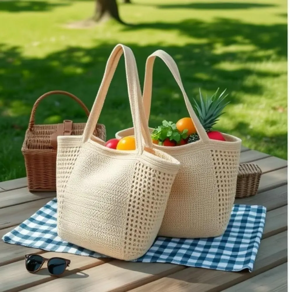 Cute Macrame Boho Beach Bag Women Slouchy Summer Beach Purse Hobo Shoulder Satchels Bags Travel Mini Tote Handbag 2025