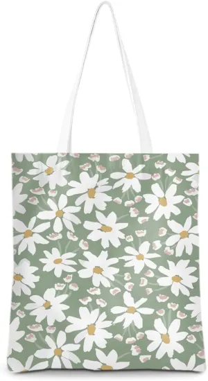 Cute Tote Bag for Women Floral Cat Gifts Boho Butterfly Forest Animals Reusable Grocery Bags Cat Lover Gifts
