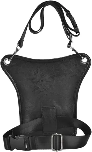 Cycling Bags Men's Leg Bags Retro Punk Waist Bag Cycling Bags Waist Bags Leather Waist Pack for Outdoor Bike Motorcycle Cycling Hiking Brown (Black)