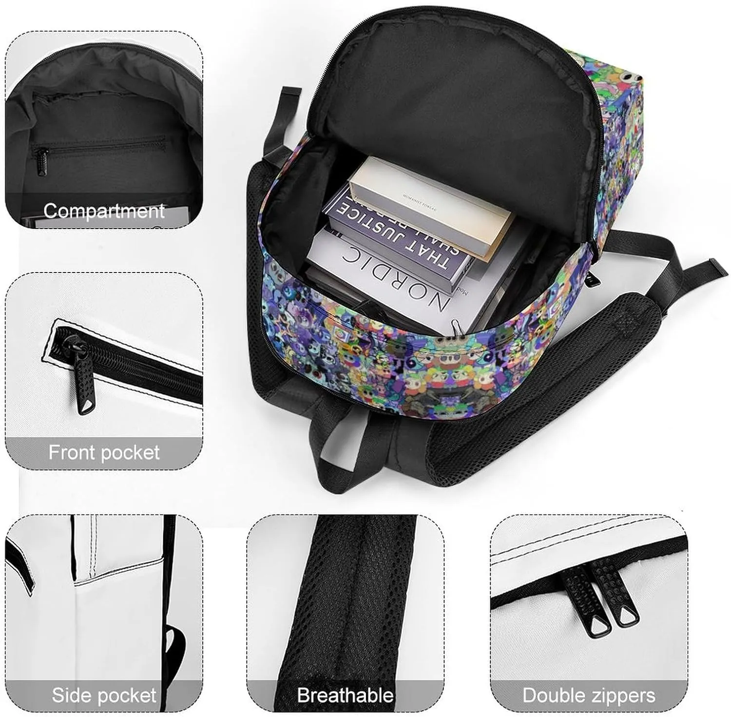 Dandys World Backpack Lightweight Large Capacity Laptop Backpack For Hiking Work Travel Unisex