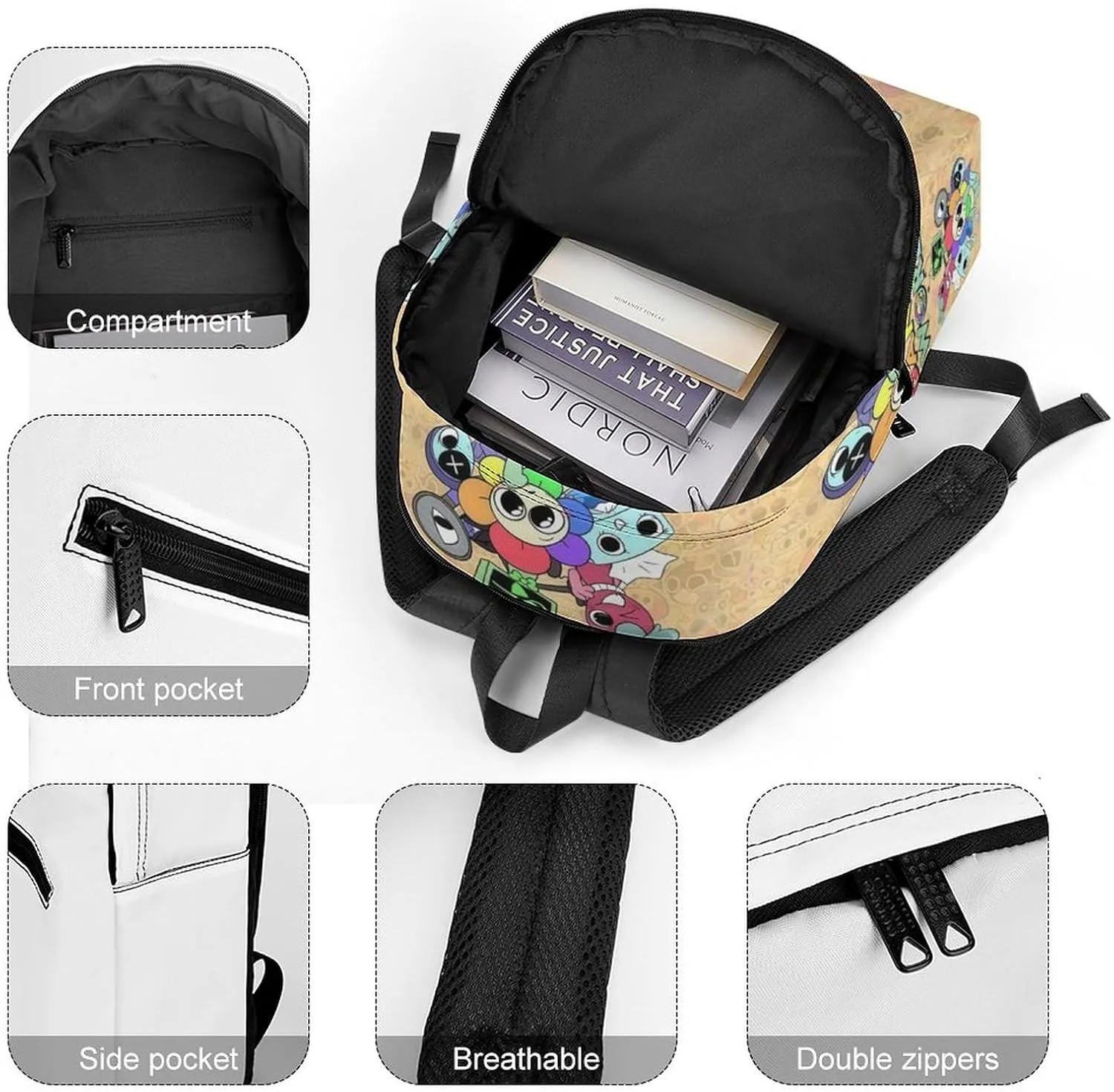 Dandys World Backpack Lightweight Large Capacity Laptop Backpack For Hiking Work Travel Unisex
