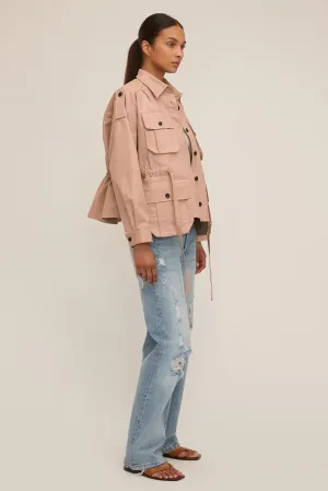 Dante Crisp Canvas Cropped Utility Jacket