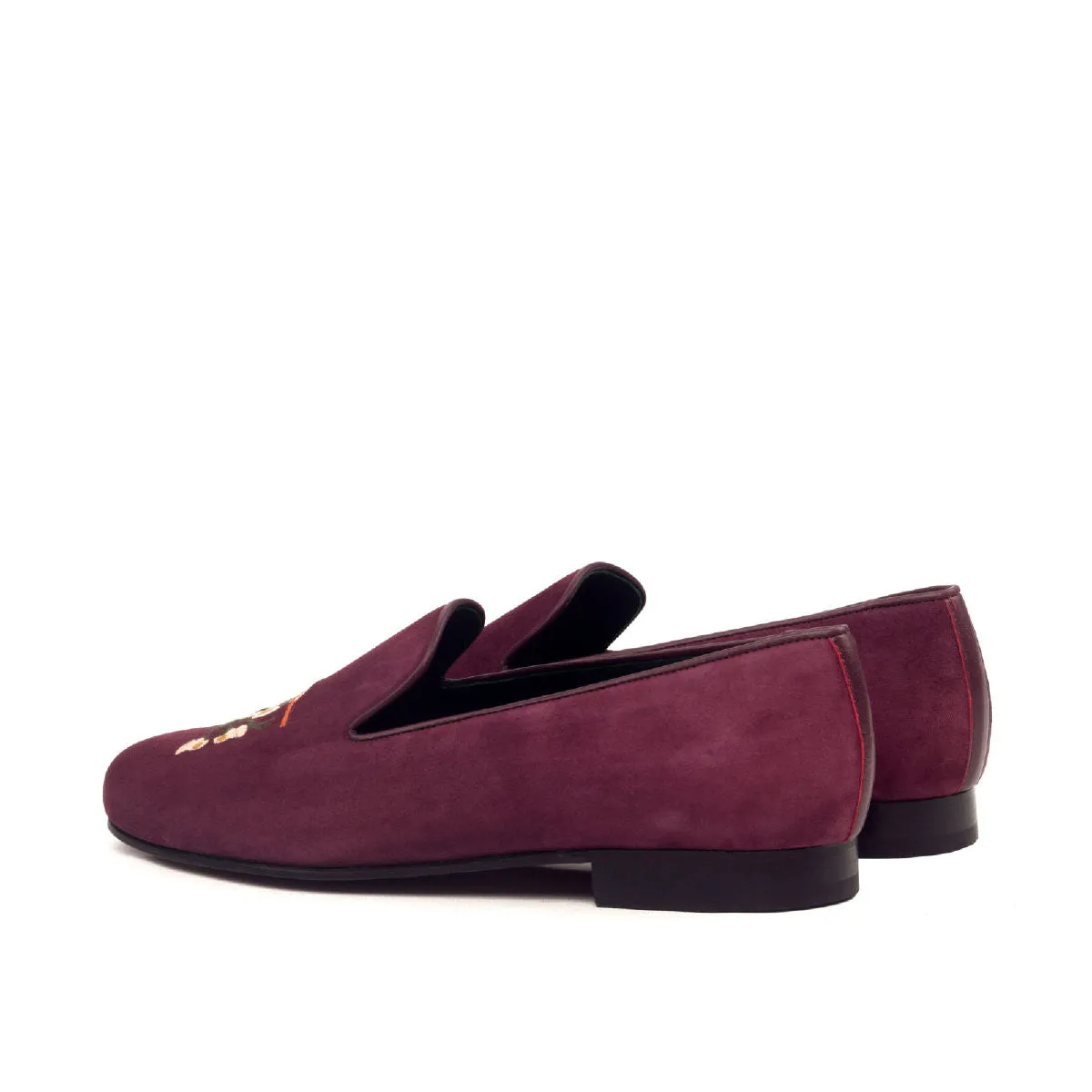 DapperFam Enzo in Wine Men's Suede Slipper