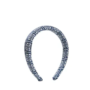 DARK BLUE SILK HEADBAND
