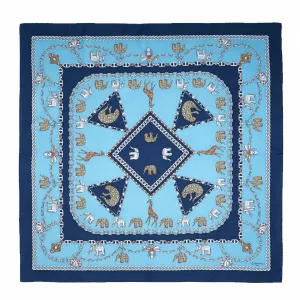 DARK BLUE SILK SCARF 90