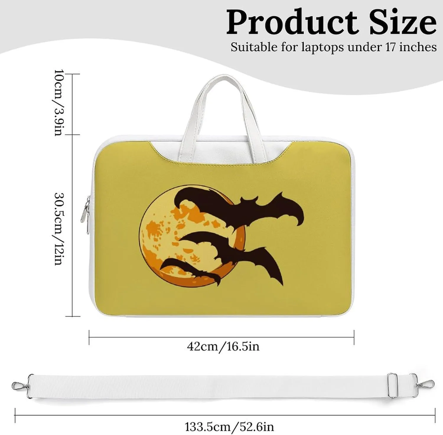 Demon Bat Leather Bag Laptop Case Slim Water Resistant Computer Bags with Handle Briefcase for Work